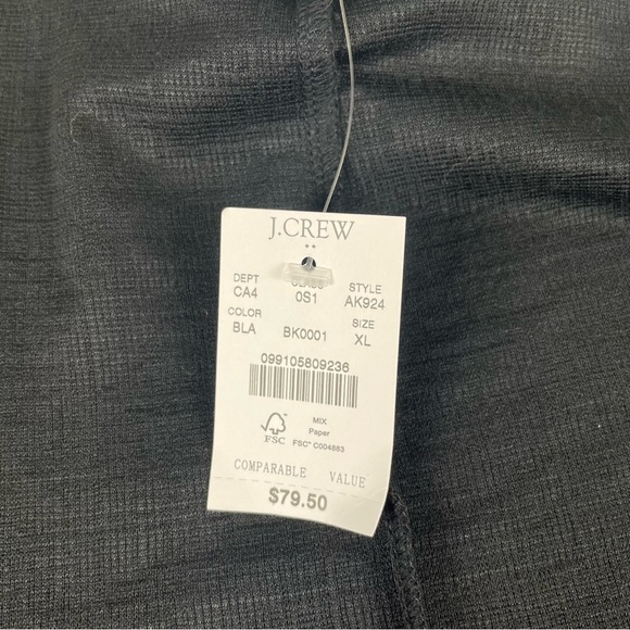 J. Crew Factory Textured Knit Wrap Dress Black XL AL924 Short Sleeves V-neck - Picture 7 of 9